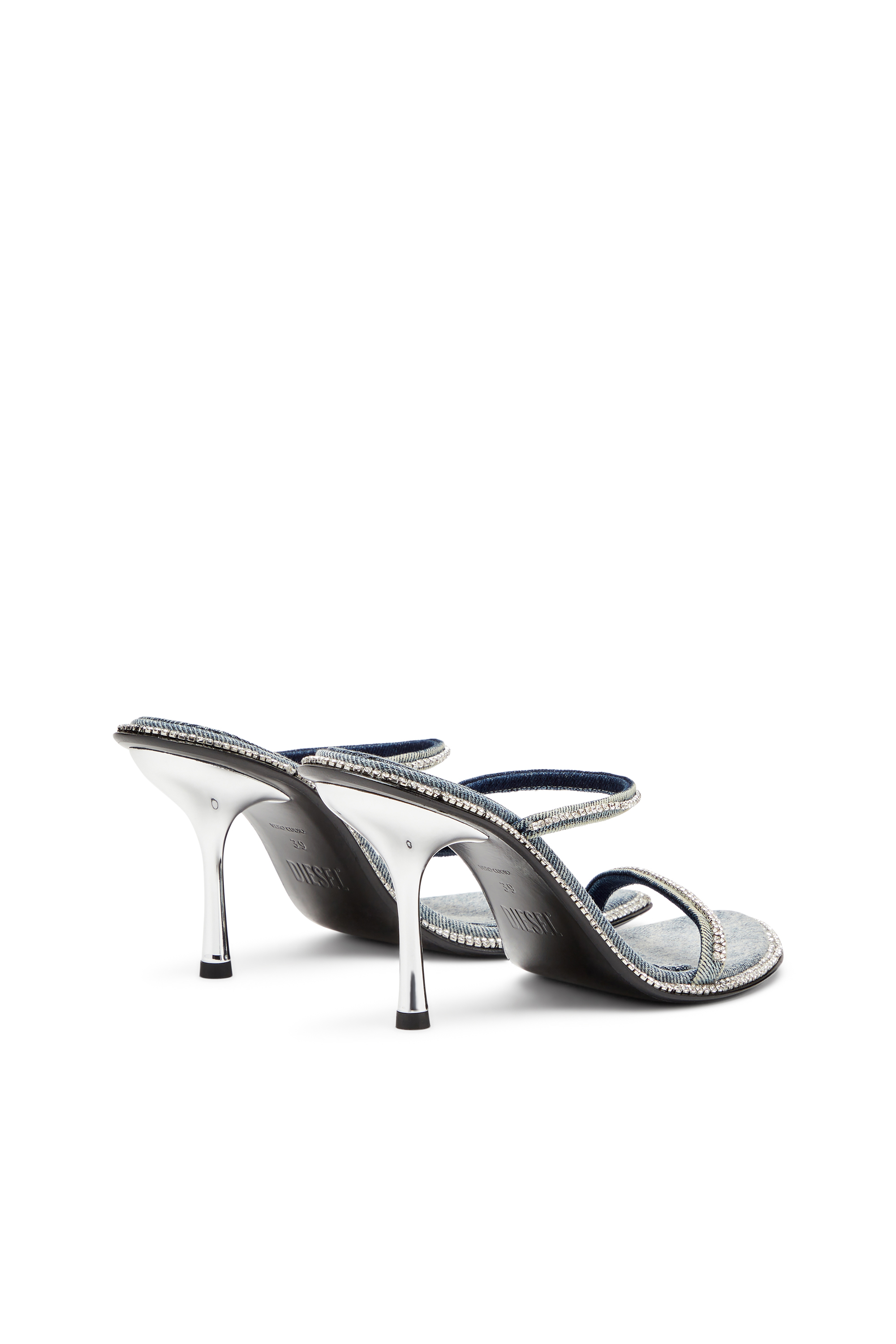 Diesel - D-HAVANNA SDL, Woman's D-Havanna-Heeled mules in crystal denim in Light Blue - 4