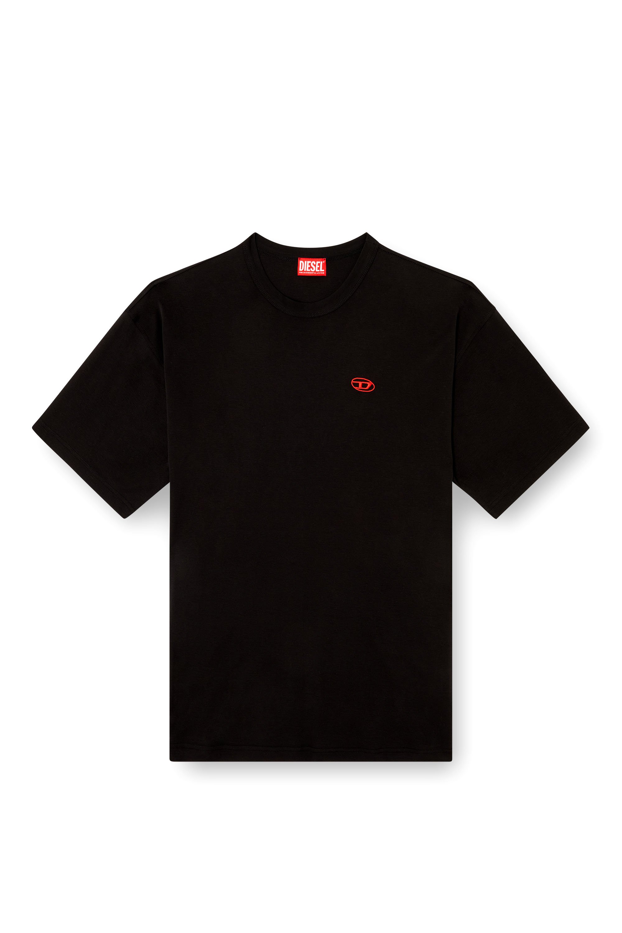 Diesel - T-BOXT-T6, Man's T-shirt with red Oval D in Black - 3